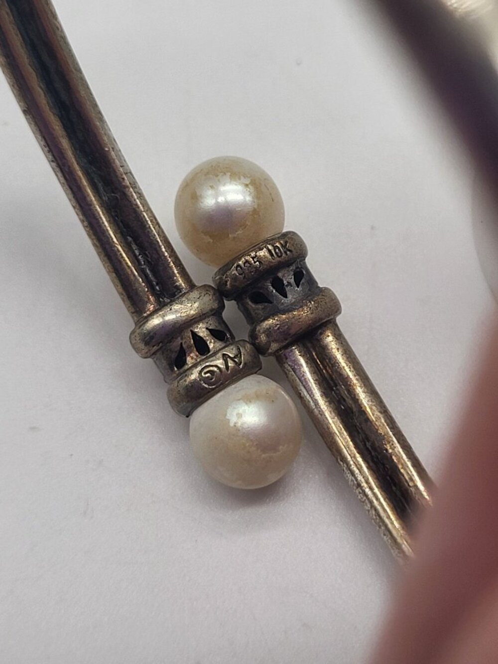 Alwand Vahan AV Sterling Silver 925 10k Pearl Bypass Bracelet Wrap *READ - Picture 5 of 11
